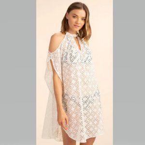 Trina Turk Pocheco Crochet Caftan in White NWT